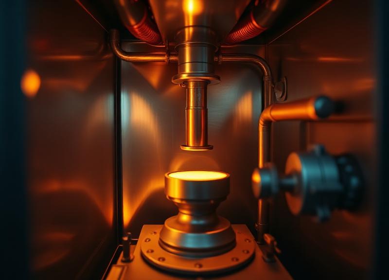 Interior of a high-efficiency residential furnace